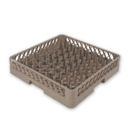 Dishwasher rack ready for commercial dishwashing cycles