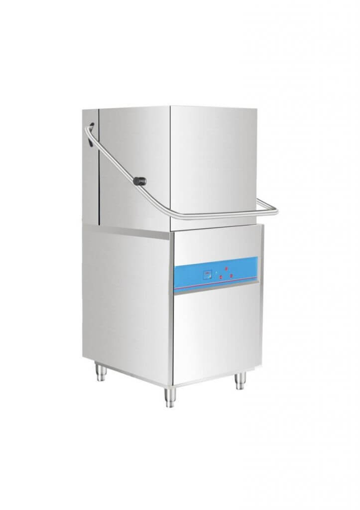 ECO-F1 hood type commercial dishwasher in operation