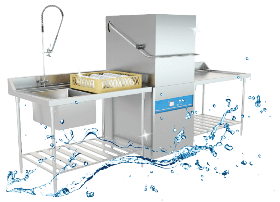 EHS-M90 rack conveyor commercial dishwasher hero image