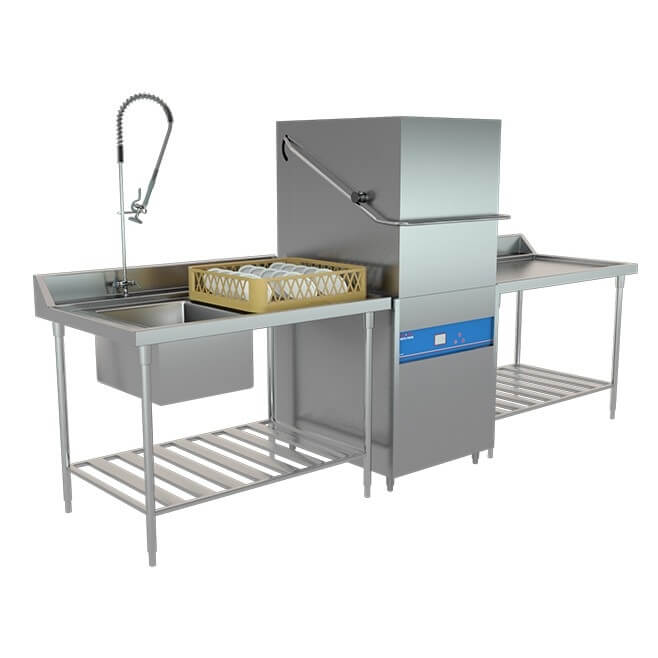 ECO-F1 hood type dishwasher for restaurant dishwashing lines